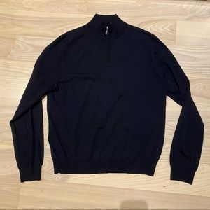 Bloomingdales Quarter Zip Black Sweater